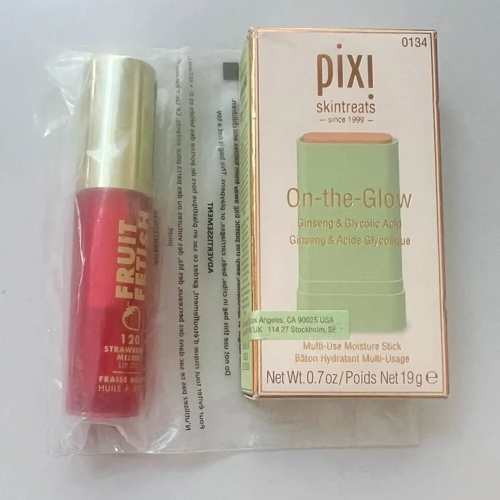 NWT Milani Strawberry Lip Oil  Pixi Moisturizer Stick Glow Set
